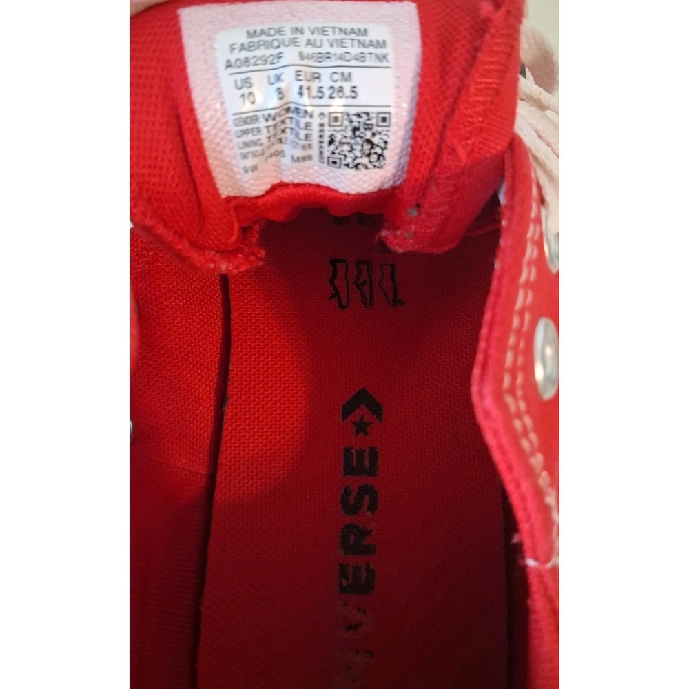 CONVERSE ALL STAR CANVAS SNEAKERS WOMEN 10-Red - Picture 6 of 6
